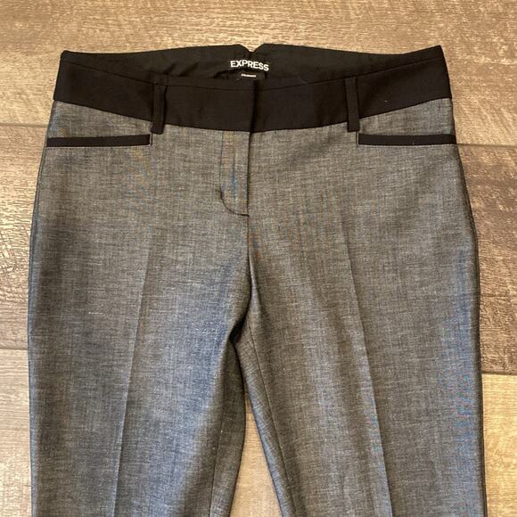 Express Columnist Barely Boot Color Block Trouser Pant Black Gray Size 4 - Picture 4 of 11